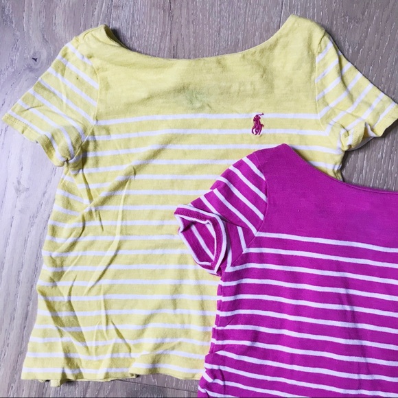 Ralph Lauren Set of 2 Striped Girls T-Shirt 2/2T - Picture 4 of 8